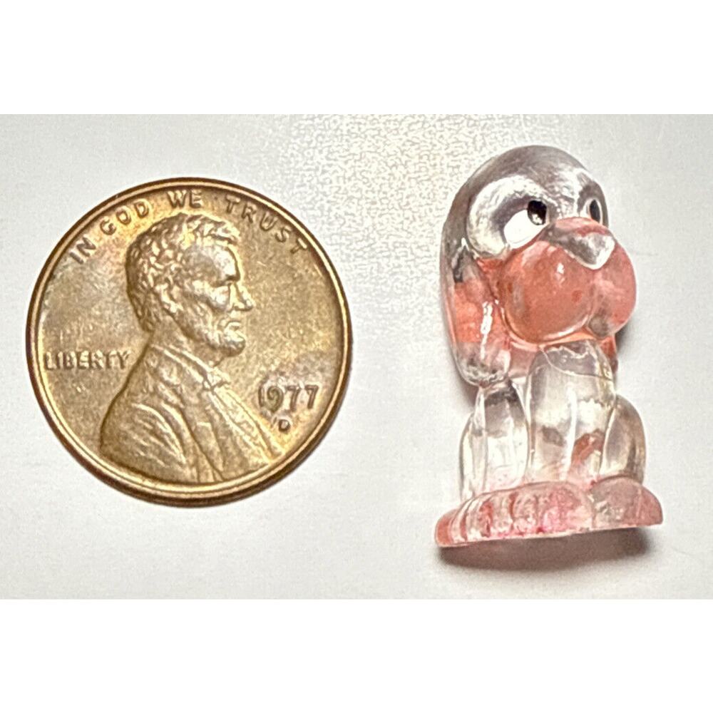Vintage Translucent Pink‎ Dog Cracker Jack Celluloid Charm 1A